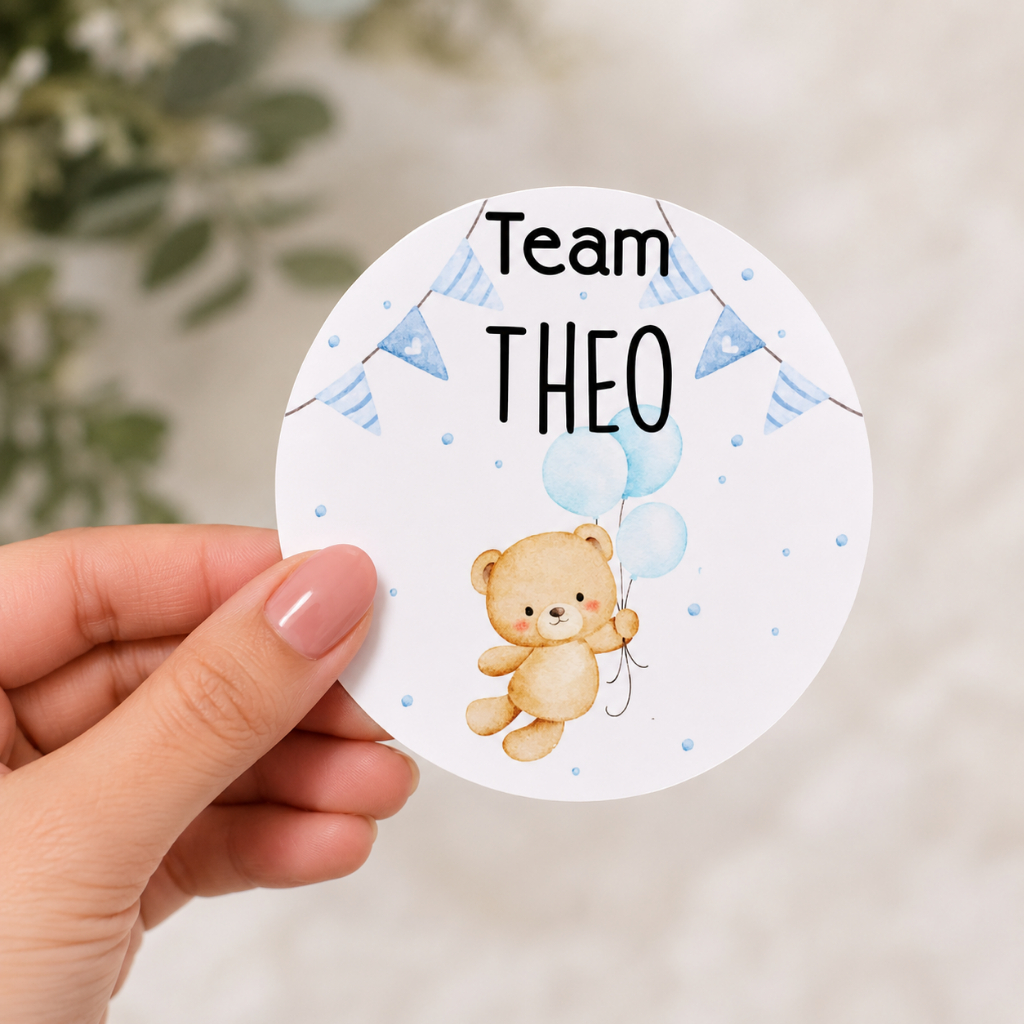 100 Adesivos p/ chá de bebê, ursinho, PERSONALIZADO COM NOME,  Lembrancinhas, Aniversário, Chá Revelação