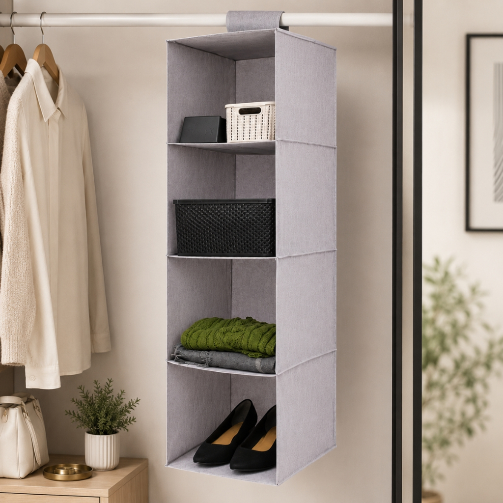 Organizador de Guarda Roupa Suspenso Dobrável Multiuso Minimalista