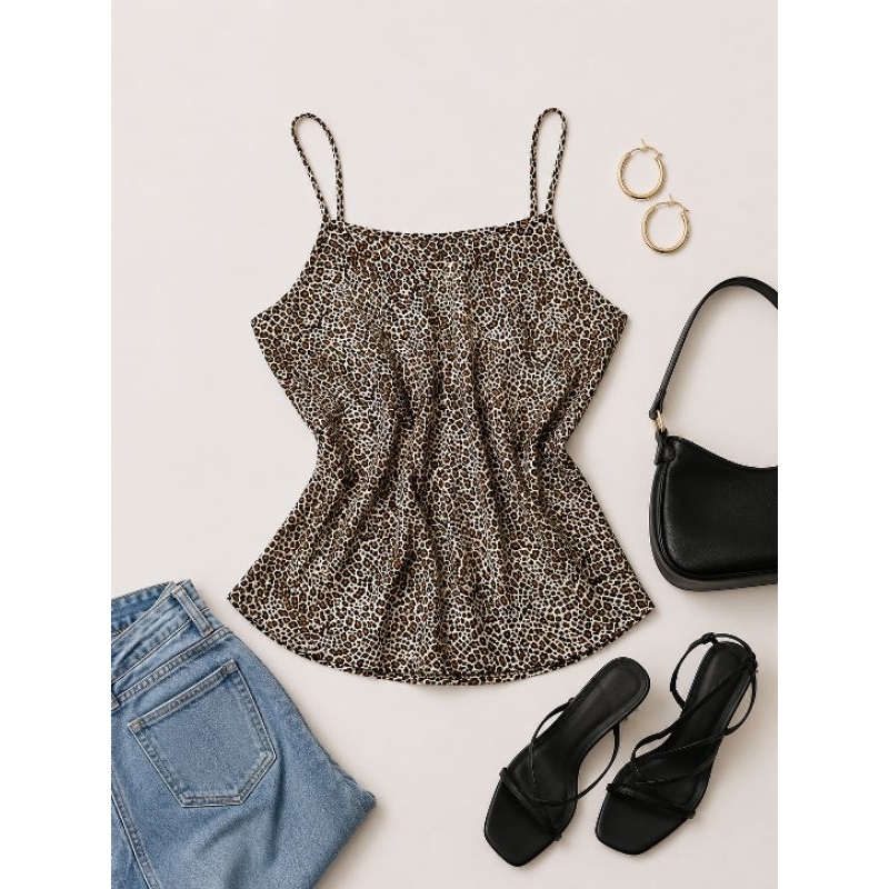 Blusa Feminina Animal Print Oncinha Cetim