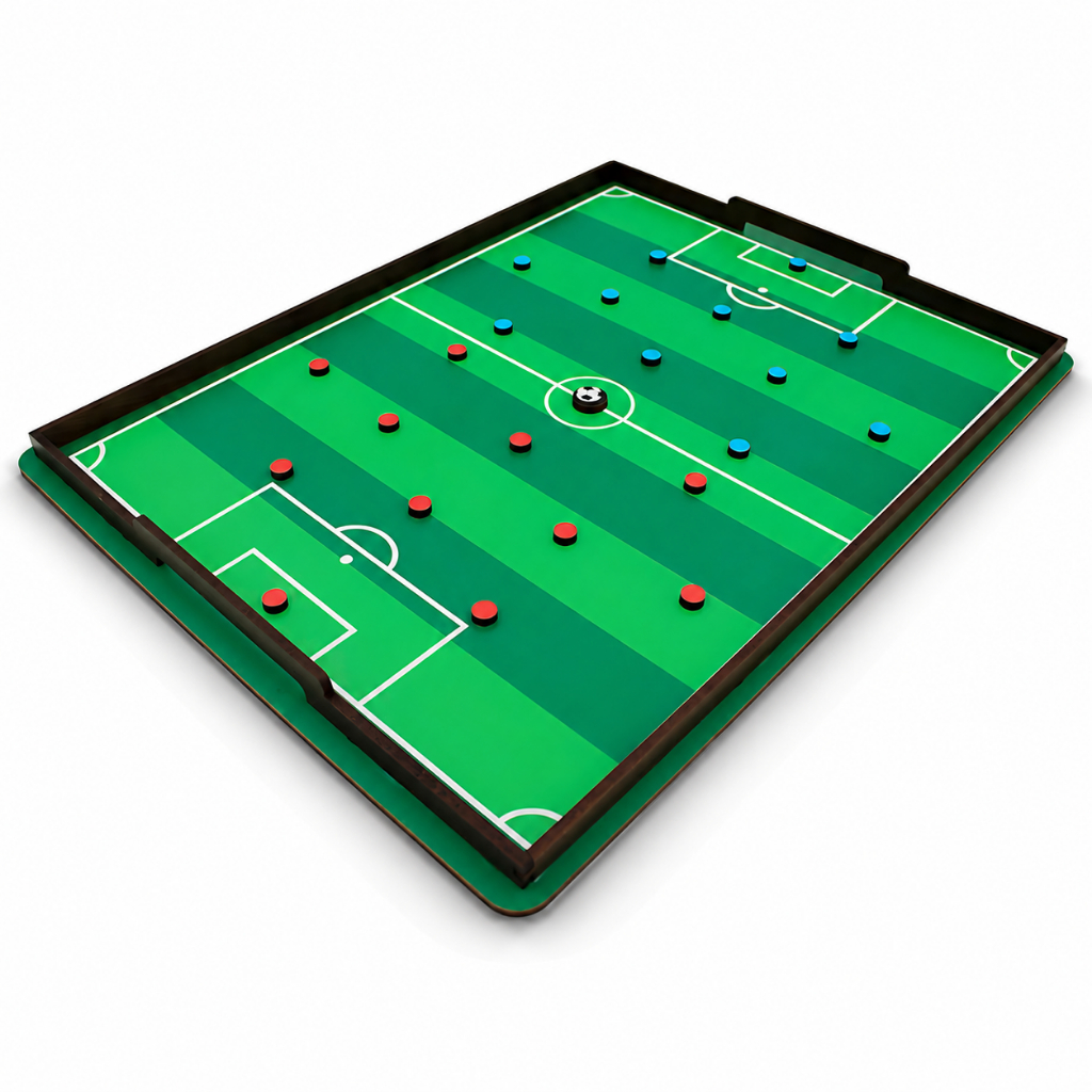 Brinquedo Futebol de Dedo MDF Peteleco Dedobol Infantil Educativo Tabuleiro Madeira Coordenação Motora 43x32cm
