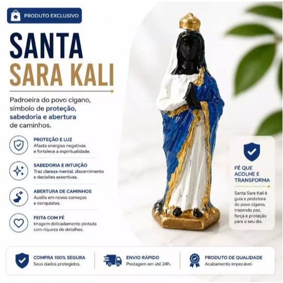 Imagem de Chumbo - Santa Sara Kali - Santa Protetora do Povo Cigano