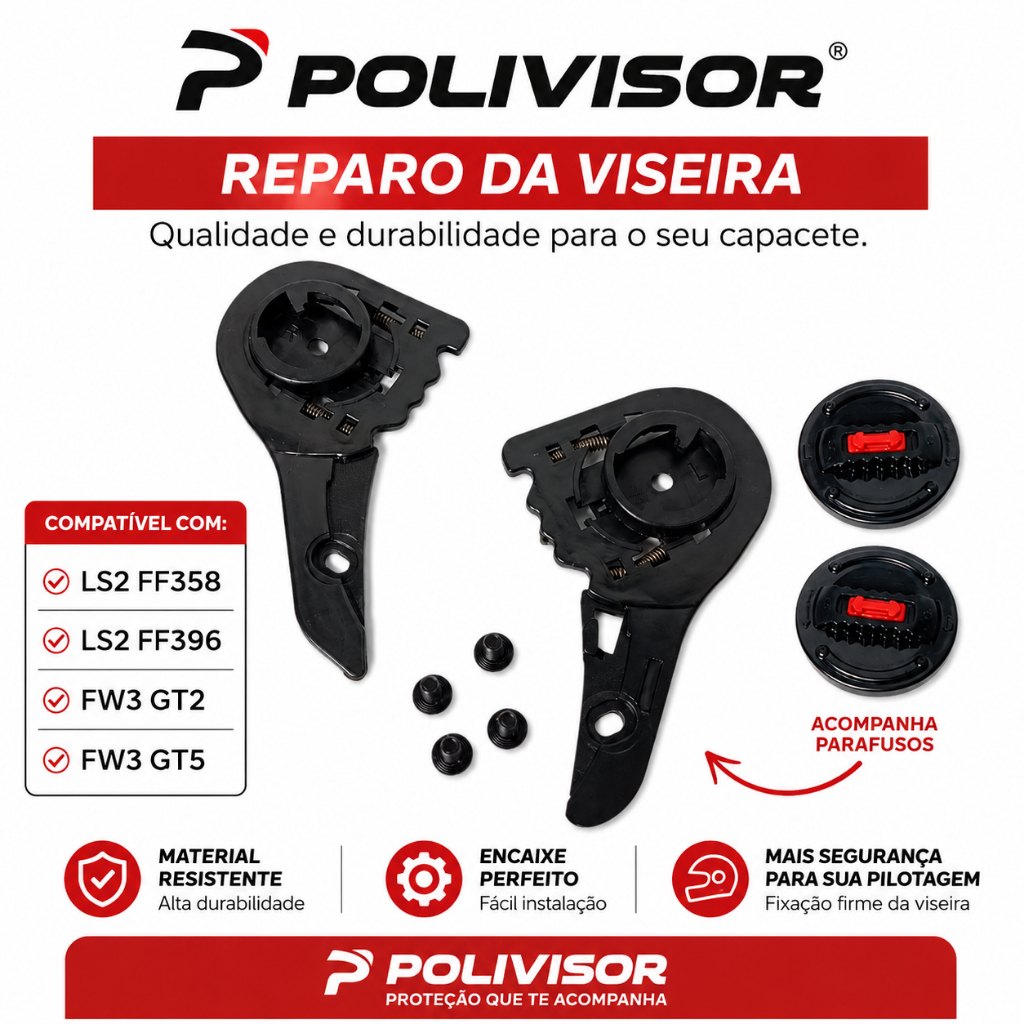 Reparo Viseira do Capacete Ls2 FF358 Ls2 FF325 Fw3 Gtx Polivisor — imagem 2 de 2