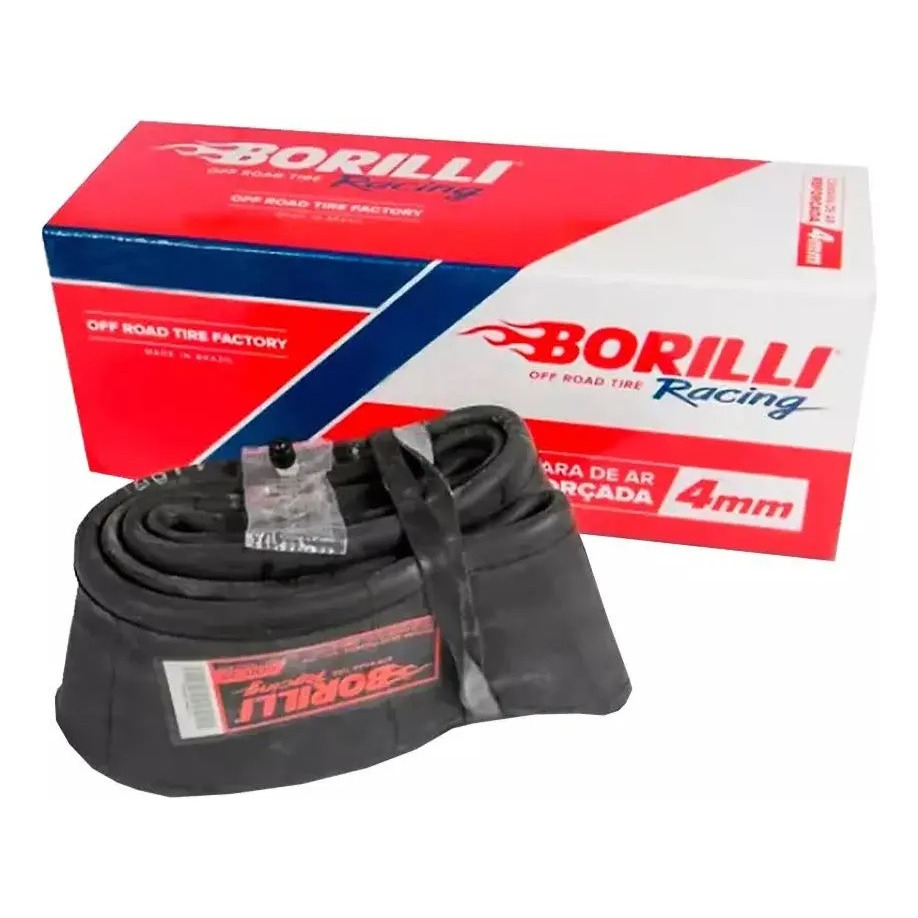 Câmara de Ar Reforçada Borilli R7 4mm Traseira Aro 18 Motos de Trilha/Competição