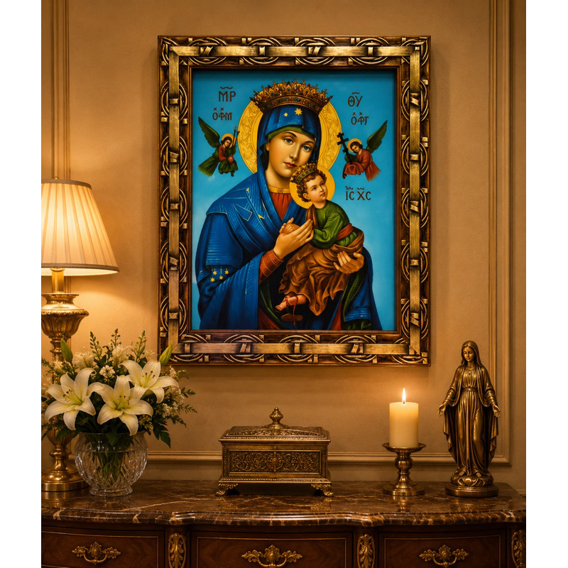 Quadro Nossa Senhora do Perpetuo Socorro 27x32 - Quadro Resinado- quadro religioso – quadro