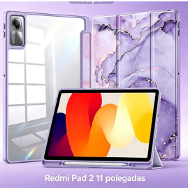 Capa protetora para tablet Xiaomi Redmi Pad 2 de 11 polegadas 2025, acrílico transparente com compartimento para caneta