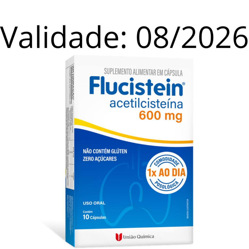 Flucistein Acetilcisteína 600mg 10 Cápsulas Duras