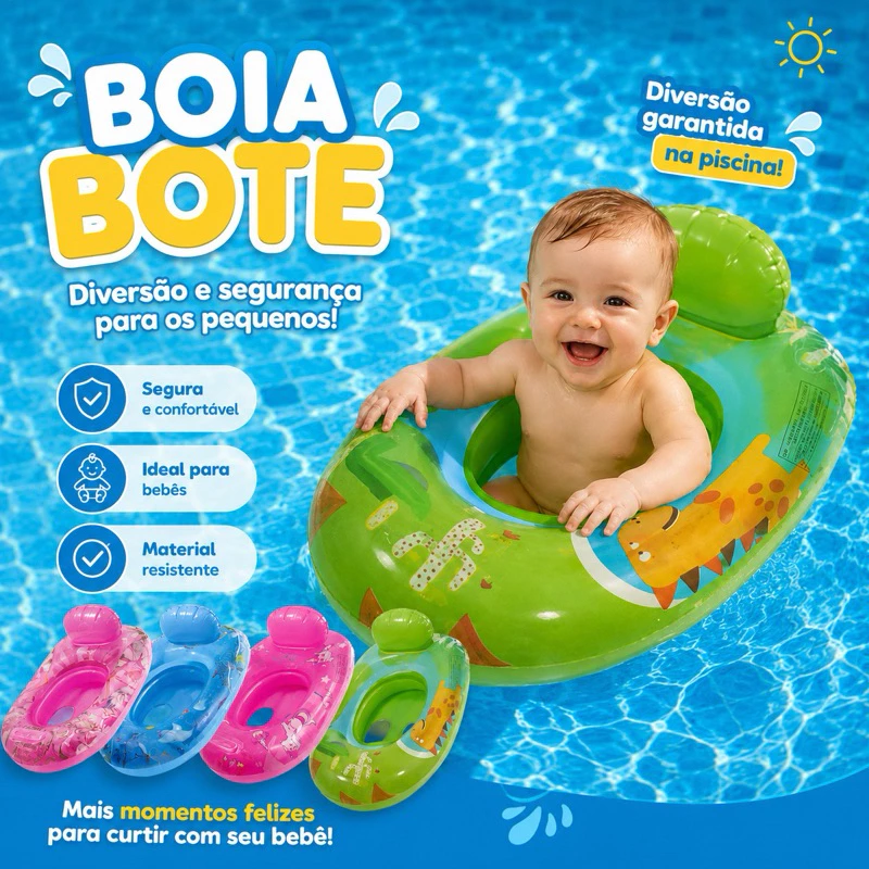 Boia Bebe Piscina/ Praia Fralda Bote Menino/Menina Promoção. Pronta Entrega