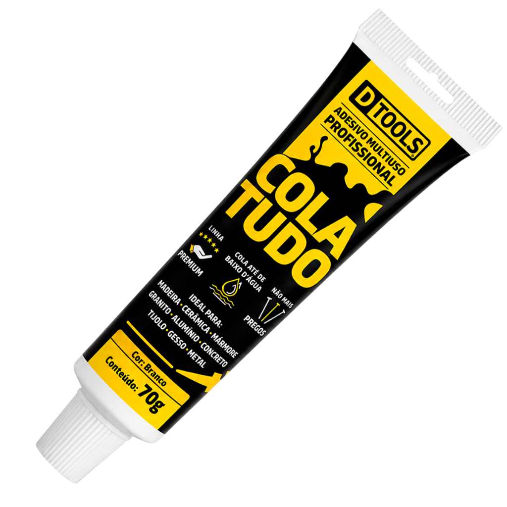 Adesivo Multiuso Profissional Cola Tudo, Bisnaga de 70g, COLA ATÉ DEBAIXO DA ÁGUA - DTOOLS
