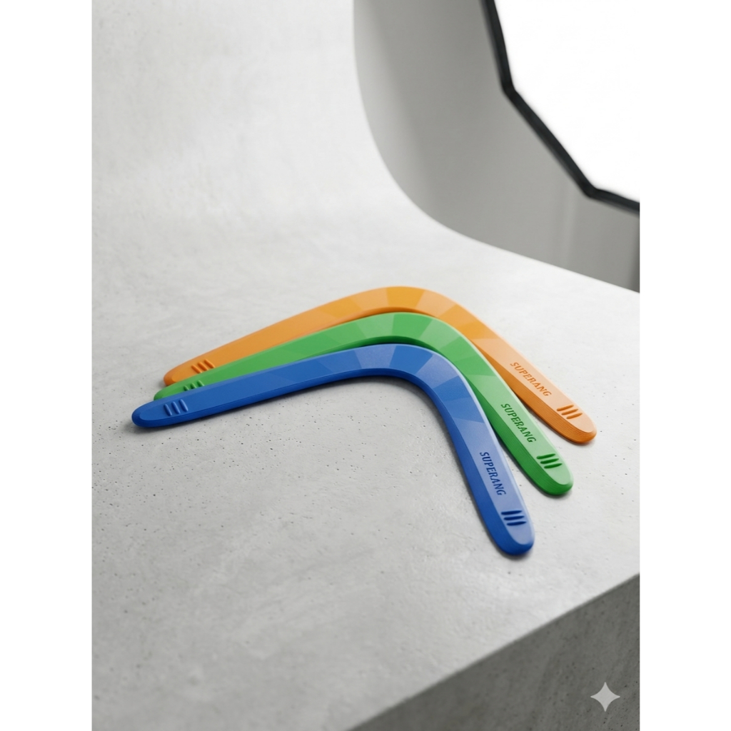 Kit com 3 Bumerangues Retornáveis em Impressão 3D | Modelo Aerodinâmico para Diversão ao Ar Livre