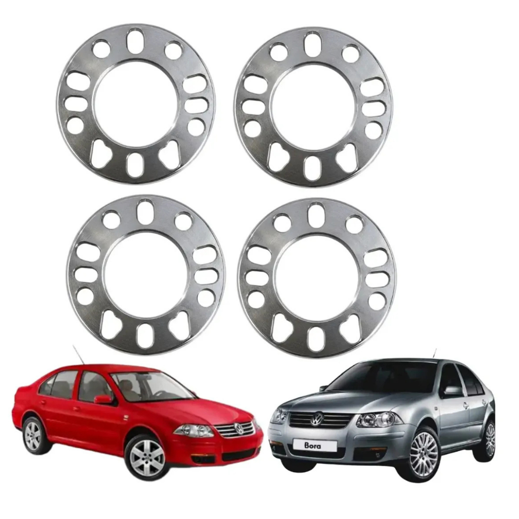 Kit 4 Espaçador 7mm Alargador Roda Bora 5x100 4 E 5 Furos