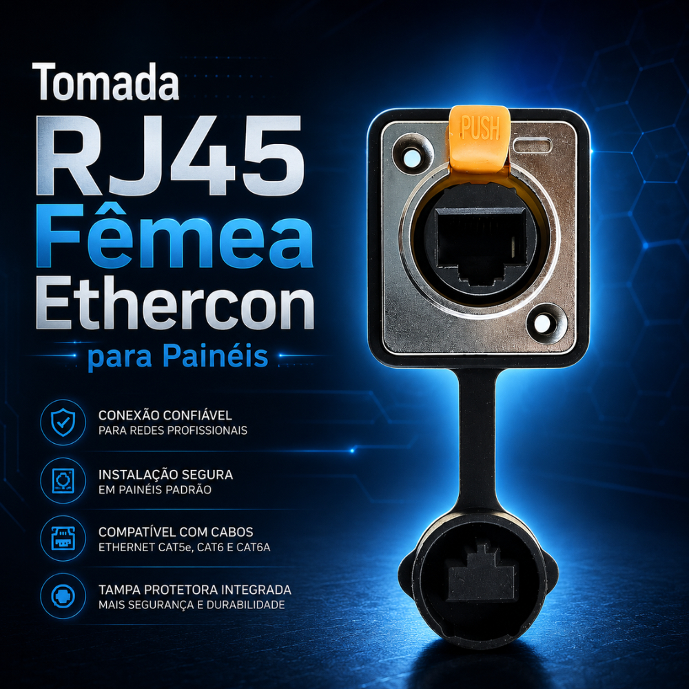 Conector RJ45 Ethercon para Painel