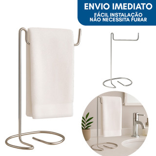 Porta Toalha de Rosto para Pia Lavabo Bancada Suporte Papel Higienico Pano de Prato Preto