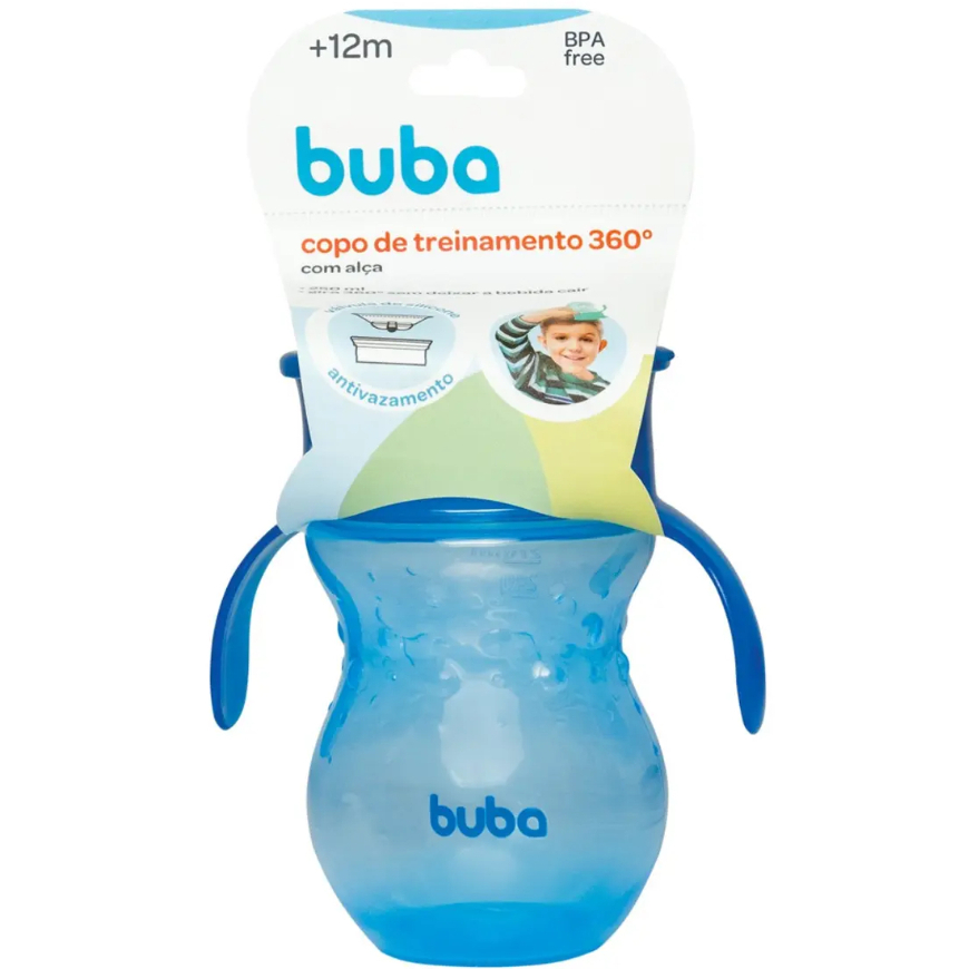 Copo Buba 360 Antivazamento Com Alça Treinamento Infantil 270ml