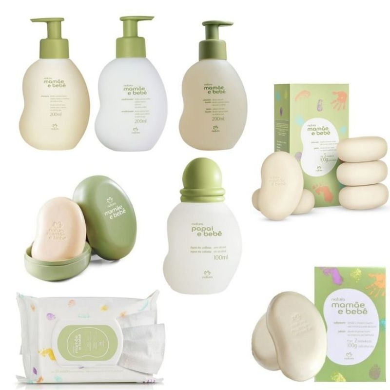 Colônia mamãe bebê natura 100ml/hidratante mamãe bebê natura 200ml