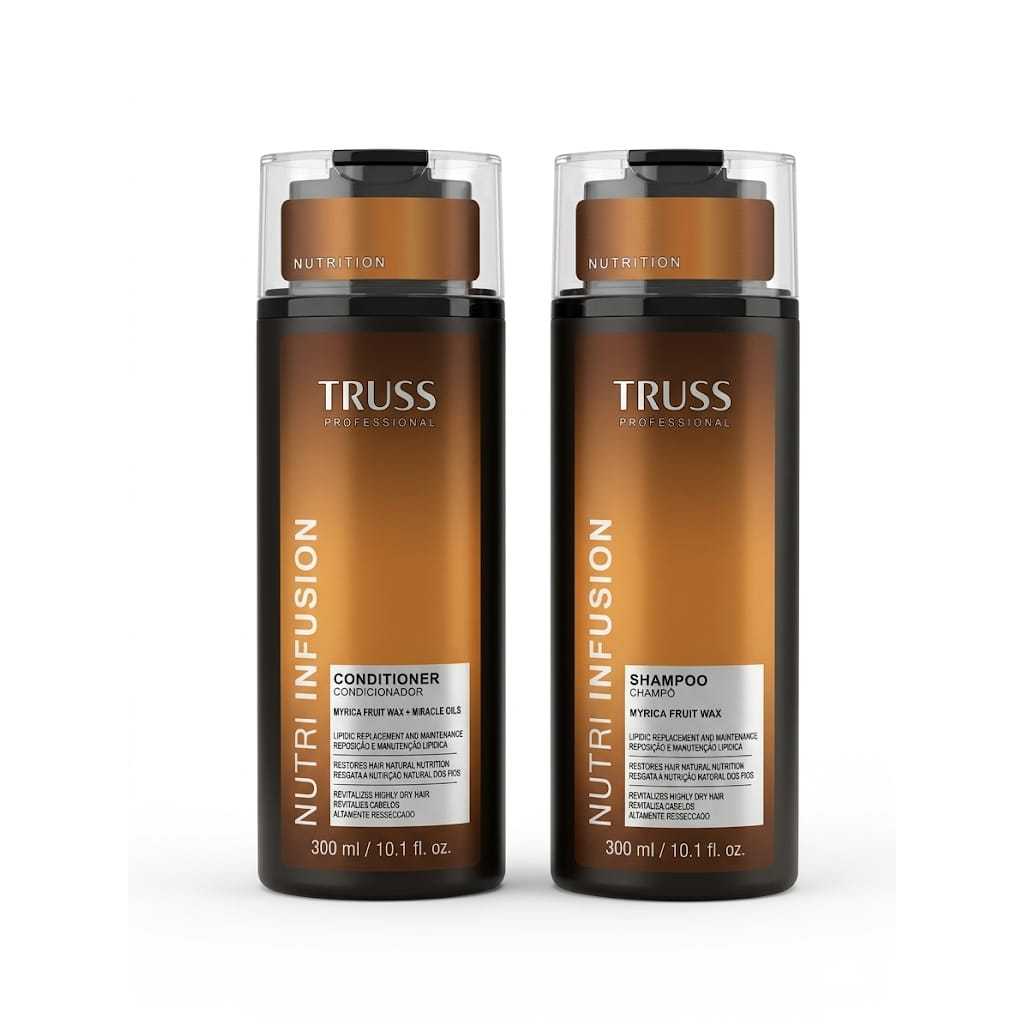 ✨ KIT TRUSS NUTRI INFUSION 💎 SHAMPOO 300ML E CONDICIONADOR 300ML PARA CABELOS RESSECADOS E DANIFICADOS 🌟