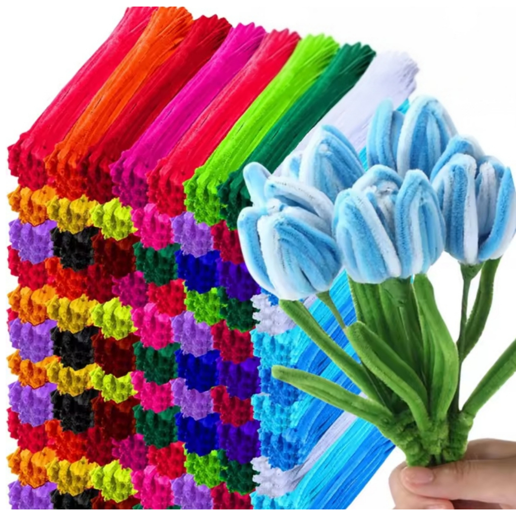 Haste de chenille kit 100 un e 200 un limpador de cachimbo 30cm