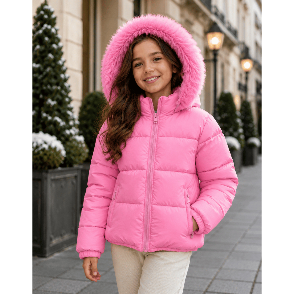 Jaqueta Puffer Feminina Infantil Forrada Impermeavel Bobojaco Frio Juvenil