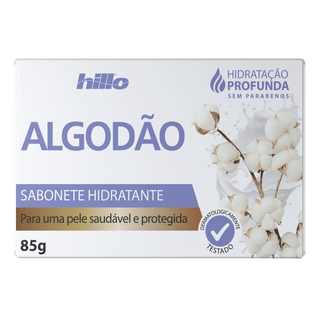 Kit c3 Sabonete Em Barra Hillo Algodão 85g Hidratante Pele Macia Original - Envio Imediato