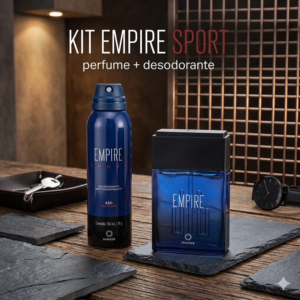 Kit Perfume e desodorante aerossol Empire Sport Masculino  Hinode