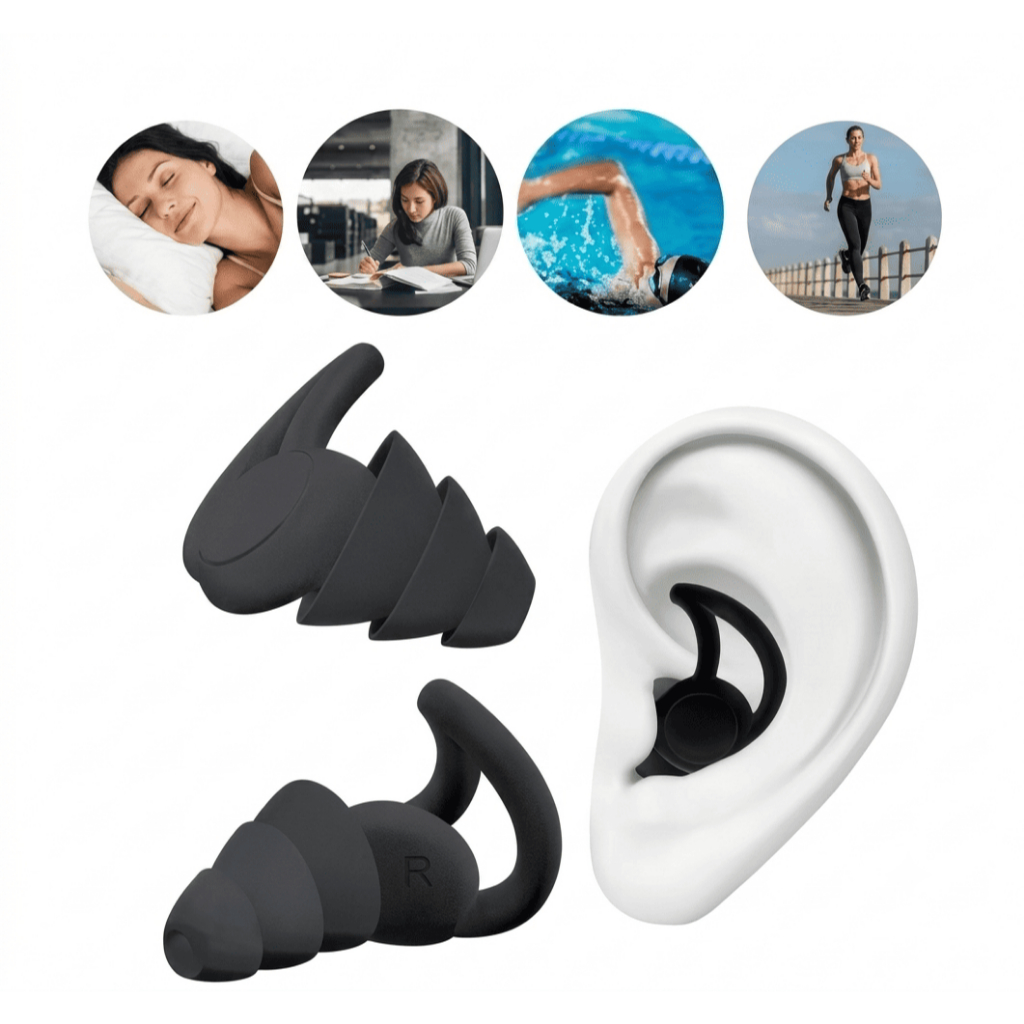 Pares de tampão Ouvido Par 3 Camadas Antiruído Dormir NataçãoEstudosTrabalhoProtetor Auricular