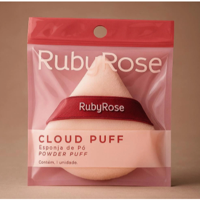 Esponja de Pó Cloud Puff Ruby Rose Toque Aveludado Aplicação Uniforme Acabamento Profissional