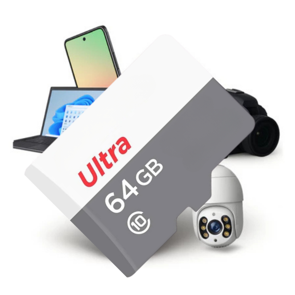 Cartão de Memória Micro SD Ultra Classe 10 64GB  Alta Velocidade para Celular e Câmera Ip