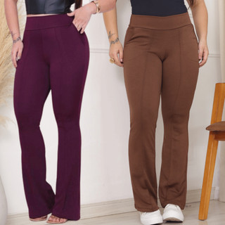 Kit 2 Calça Feminina Flare Bailarina Calça Flare Feminina Calça Social Feminina