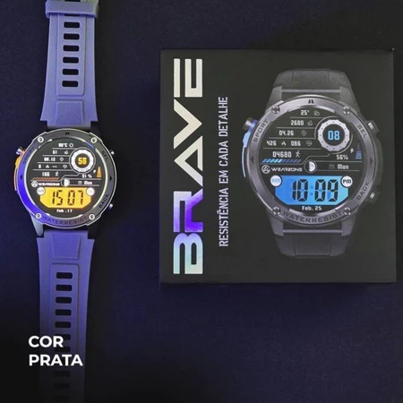 Smartwatch BRAVE com GPS, Resistência Prova d’Água, Ideal para Uso no Mar