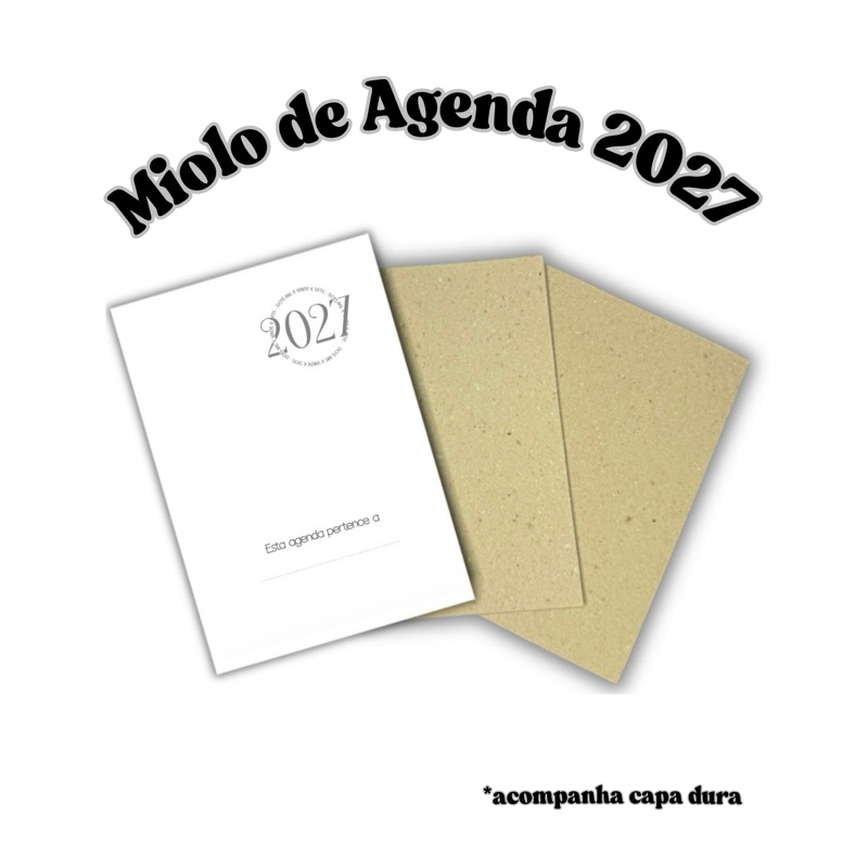 Miolo de Agenda 2027 + Capa Dura | 2 Dias por Página