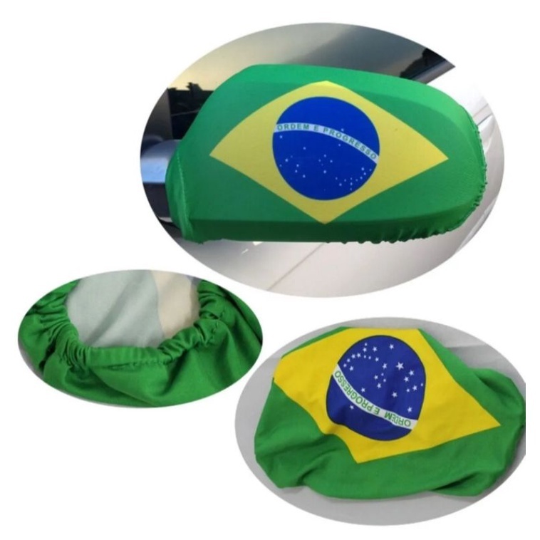 Par de Capas retrovisor universal tamanho unico brasil selecao copa do mundo brasileira