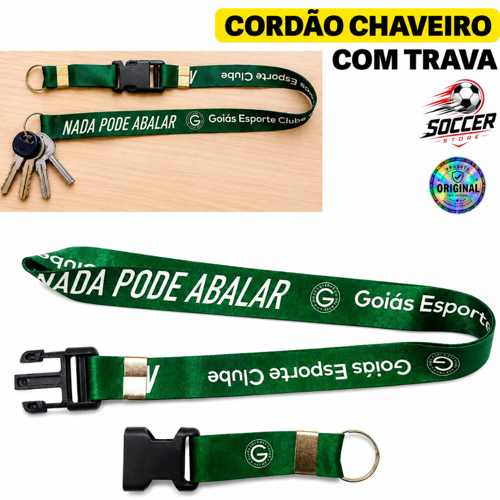Cordão Chaveiro Goiás Esporte Clube Lanyard Pescoço Oficial Original Trava Mochila Argola Presente