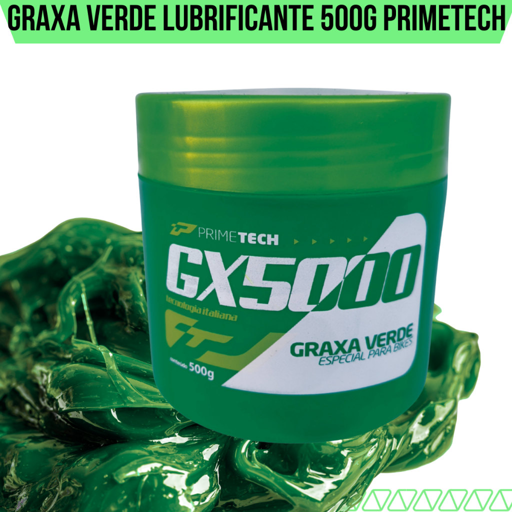 Graxa Bike Graxa Verde Lubrificante 500g Primetech GX5000 Premium Cubos e Rolamentos Reduz Atrito