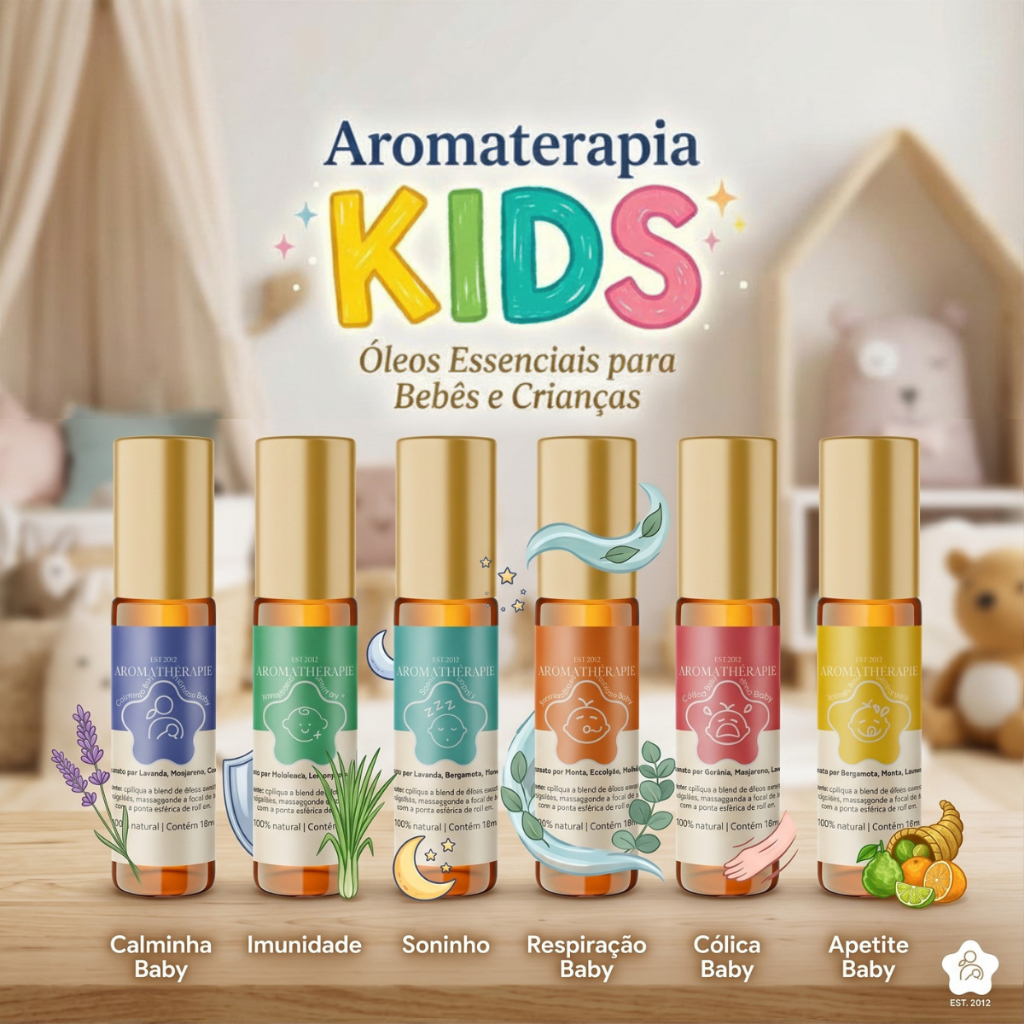 Aromaterapia Roll-On Natural Blend Óleos Essenciais Baby