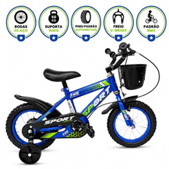 Bicicleta Force Aro 12 de Aço | 2 Freios V-Brakes | Pneu Automotivo - 2 a 7 Anos | Alta Durabilidade