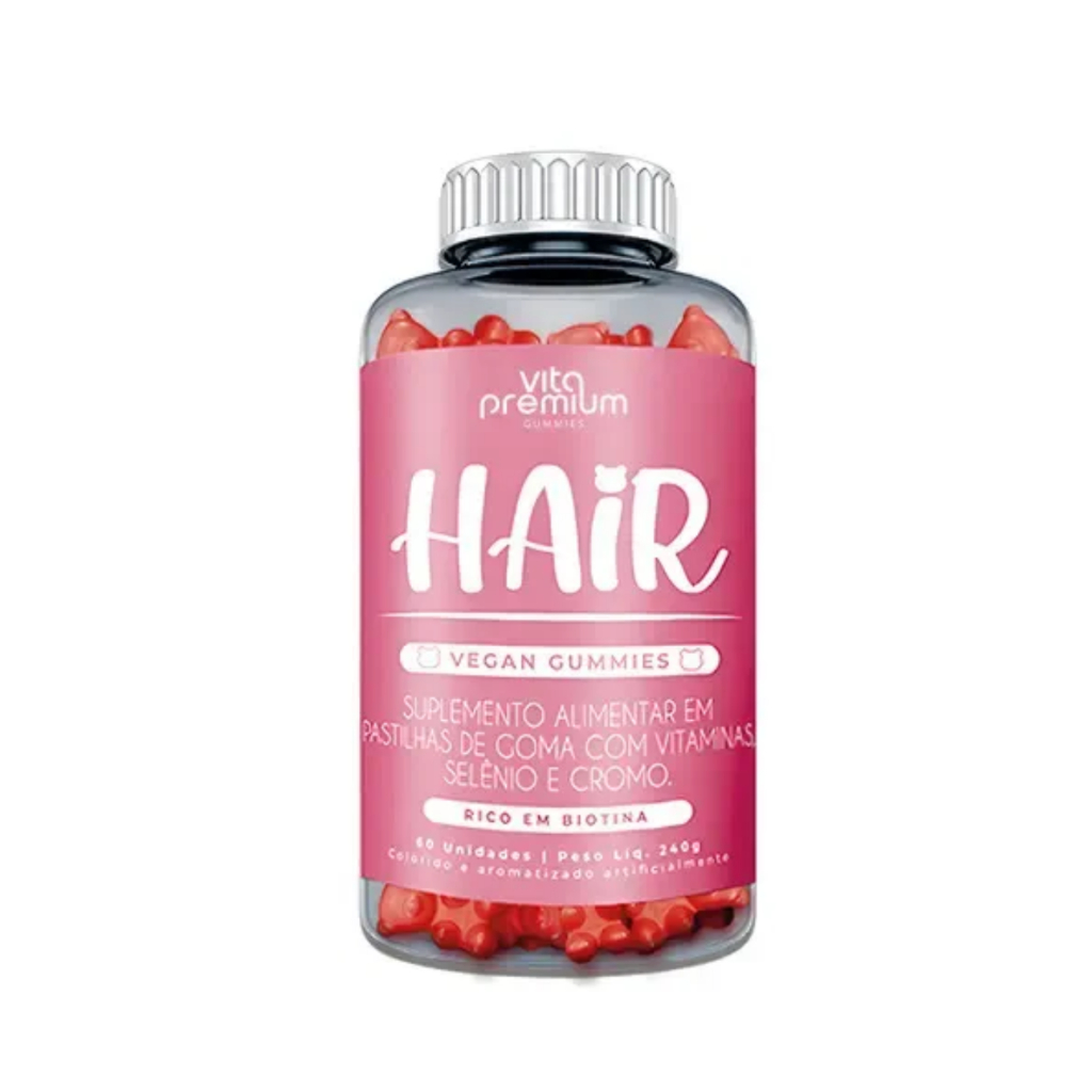 VITAMINA CABELO UNHA PELE VITA PREMIUM GUMMIES HAIR TUTTI-FRUTI C/60 CPS