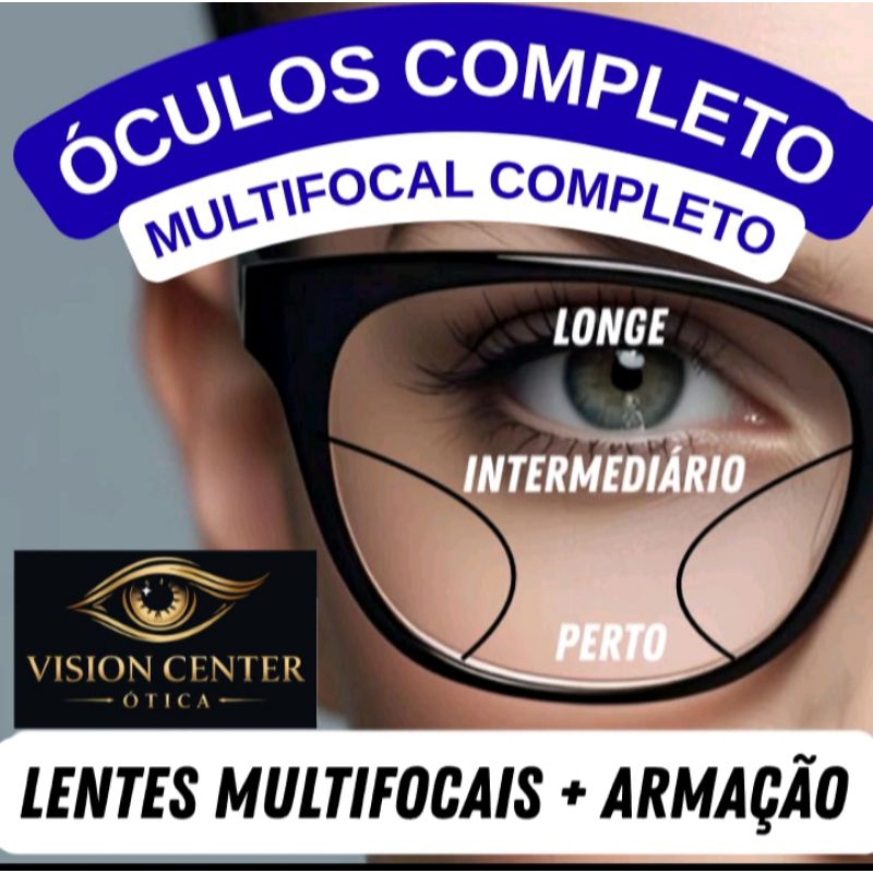 Par Lentes de Grau óculos Multifocal Progressiva Miopia Hipermetropia Astigmatismo.