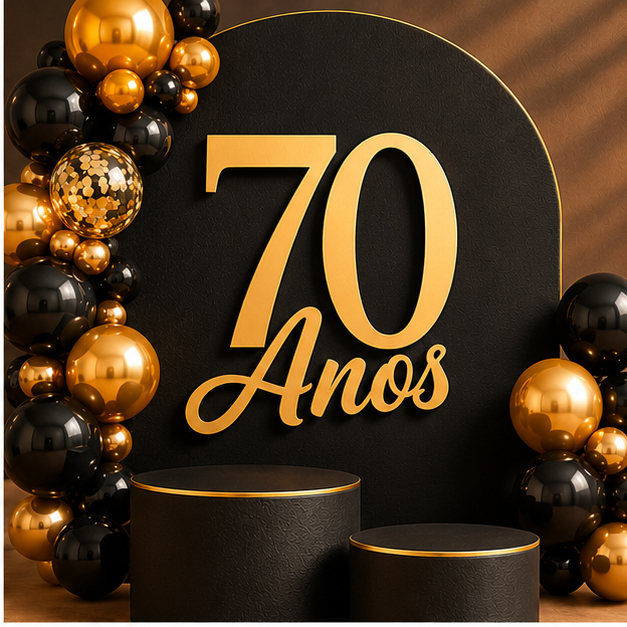 Letreiro 70 Anos Decoração Eventos, Aniversario Mdf 3mm Letreiro Aplique Festa
