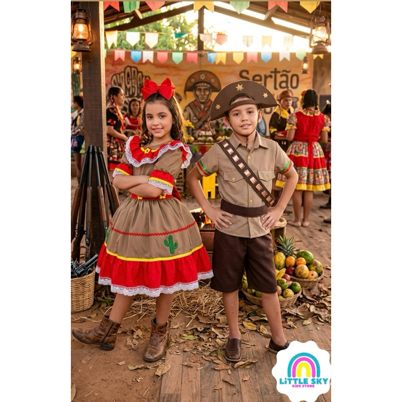 Fantasia Cangaceiro/ Cangaceira- Lampiao e Maria bonita-festa de sa joao/junina-julina