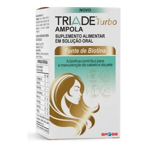 Triade Turbo Biotina Oral Crescimento Capilar Pele e Unhas