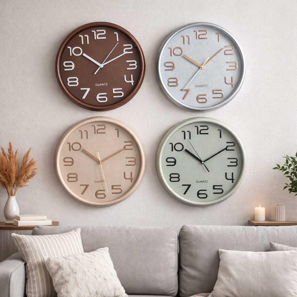 Relógio de Parede 30cm Grande Moderno Silencioso Decorativo Dourado Sala Cozinha Quarto Escritório