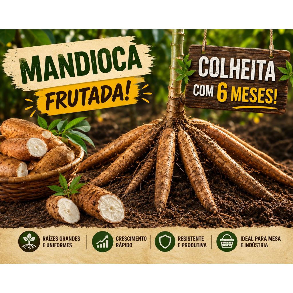 Ramas De Mandioca Frutada Doce In-natura mandioca doce Raridade Pronta Entrega