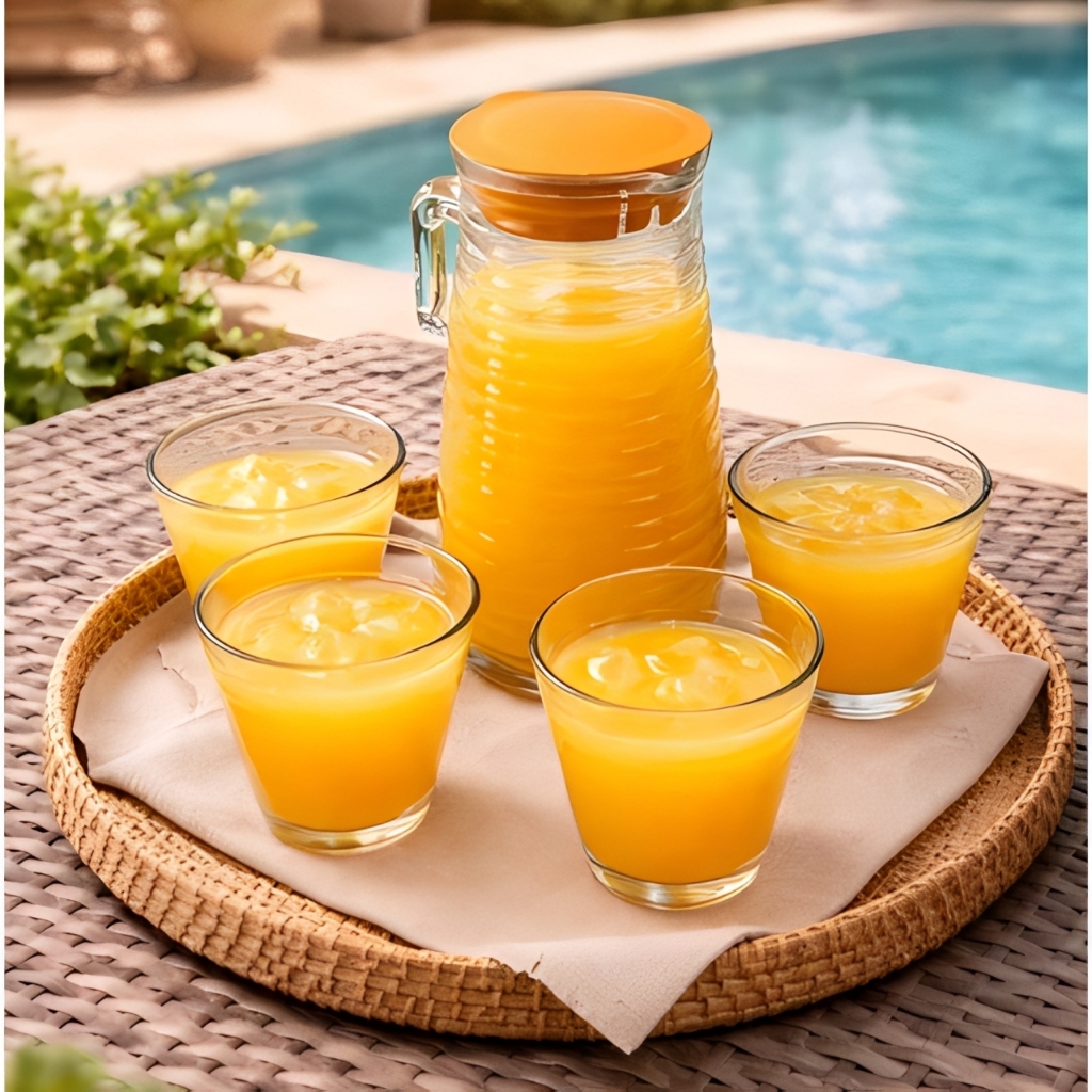 Jogo de Jarra 900ml com Copos 250ml Vidro Texturizado Kit 5 Peças