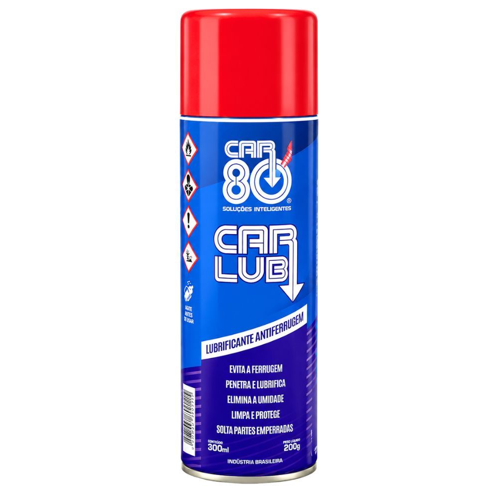 Spray Lubrificante Antiferrugem Car Lub Elimina Umidade Limpa Protege Multiuso - 300ml