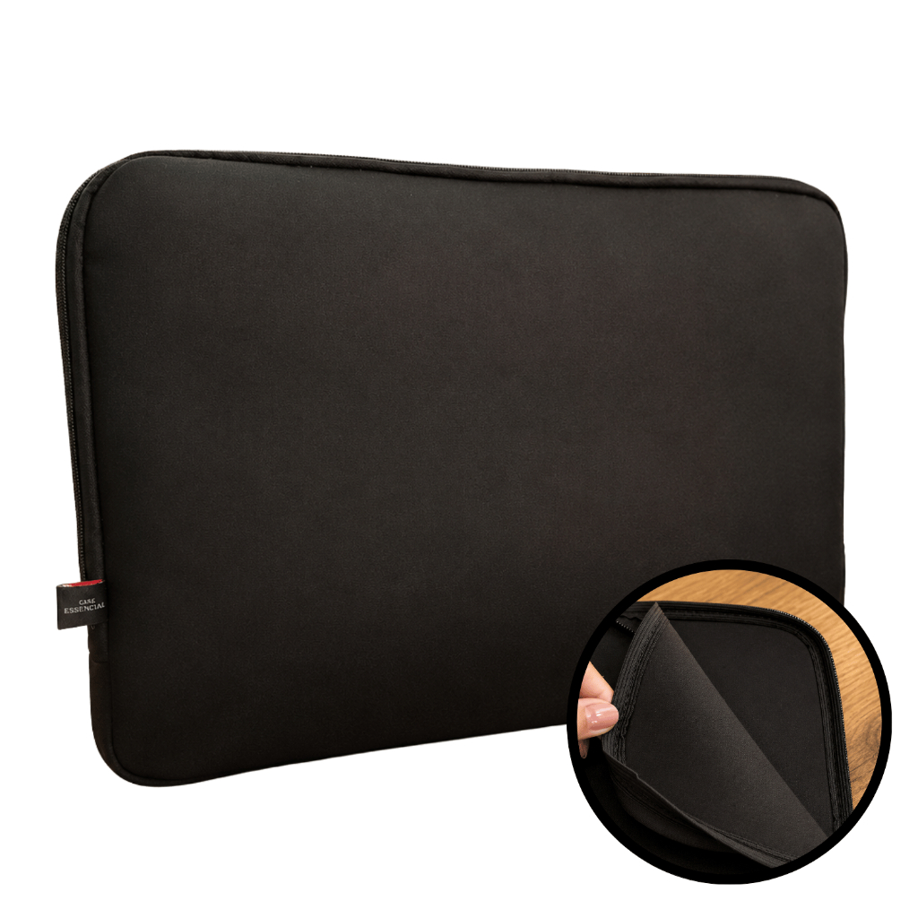 Capa Para Notebook Bolsa Case Pasta Neoprene Preta 17 - 15 Polegadas