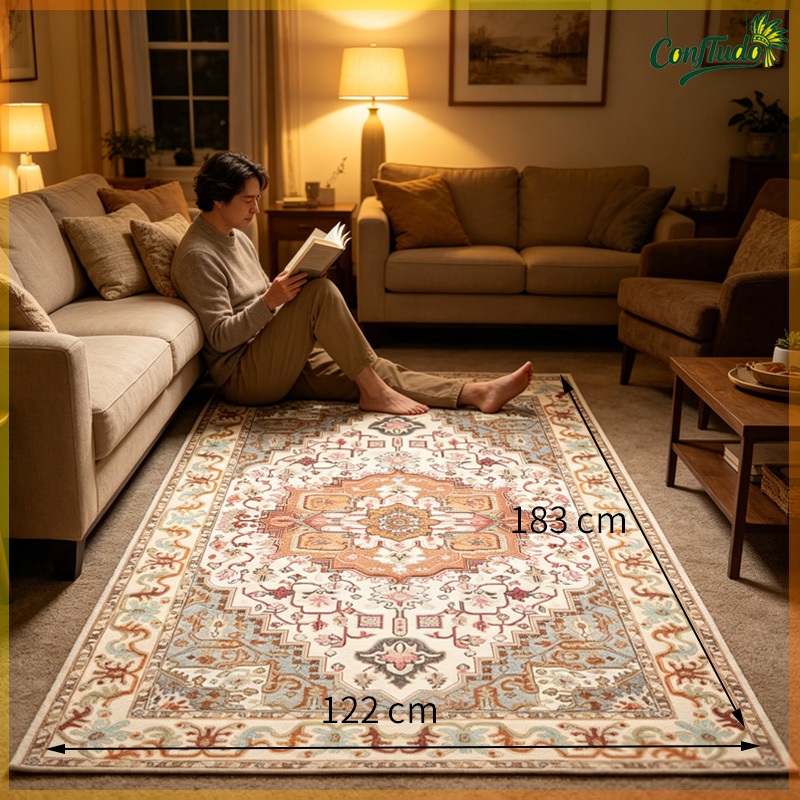 Large Non-Slip Living Room Rug 3m and 2m Jacquard Modern Geometric Decoration Various Prints