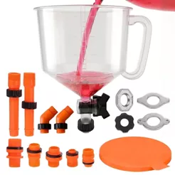 Kit Funil 15 Peças Antirrespingo P/ Líquido Arrefecimento C/ Válvula (1111-28) - Lupus