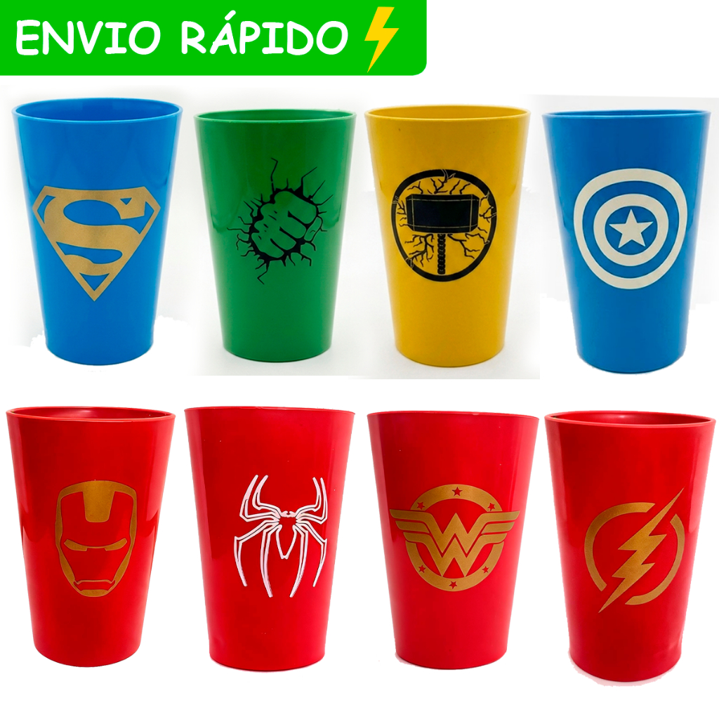 Kit C/ 10 Copo Personalizado Herois Vingadores Aniversário