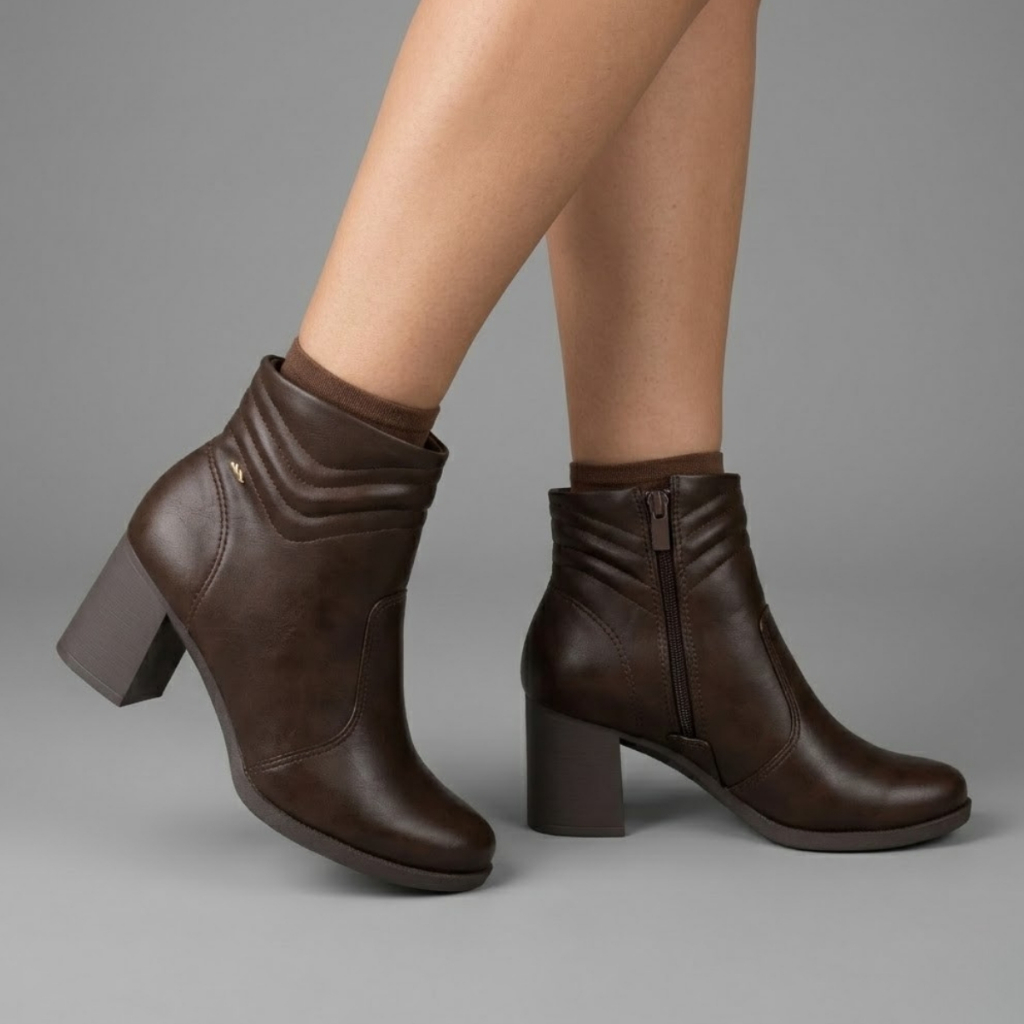 Bota Feminina Dakota Matelassê Cano Curto Salto Bloco Baixo Elegante Confortável D2721