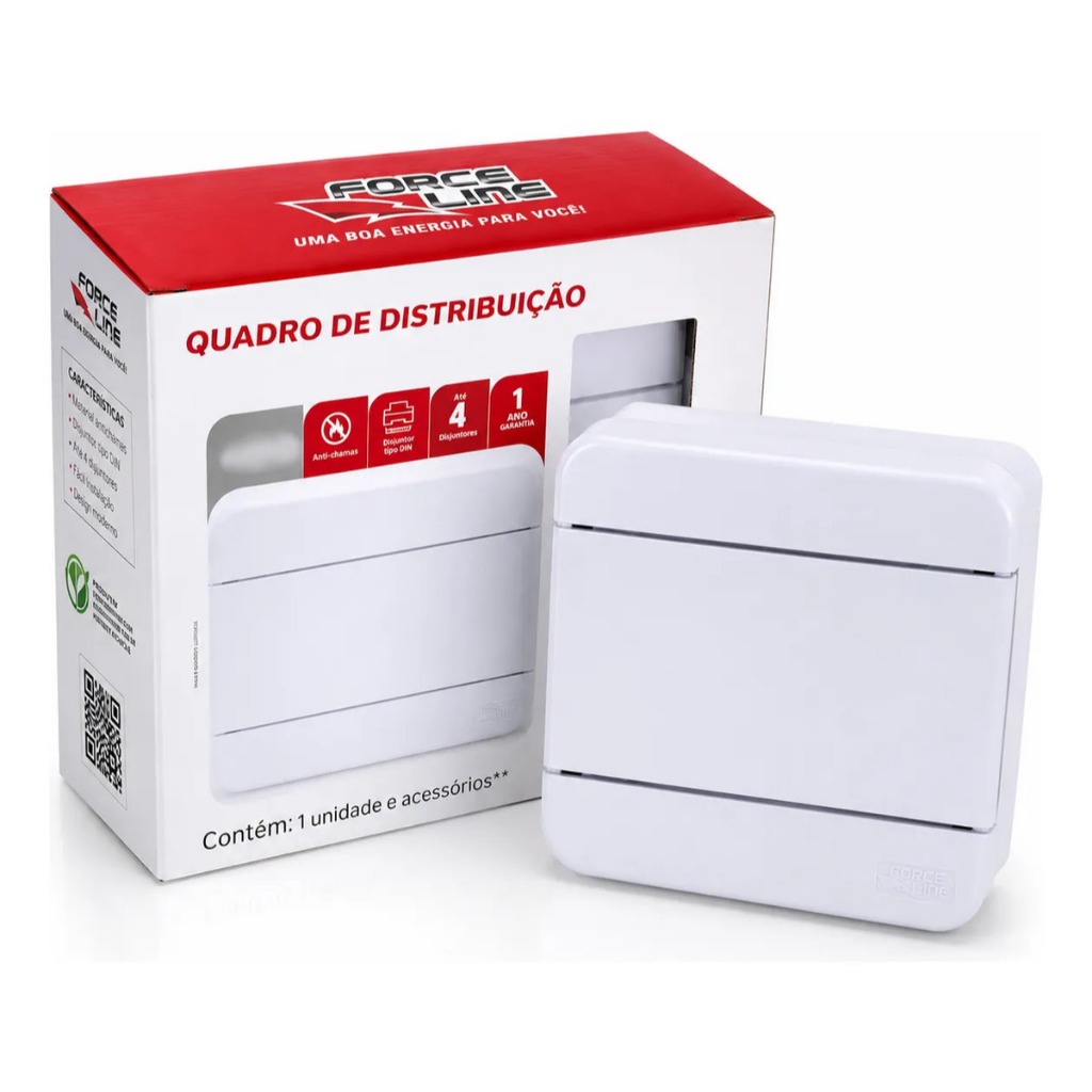 Quadro De Distribuição Embutir P/4 Disjuntores Din Forceline
