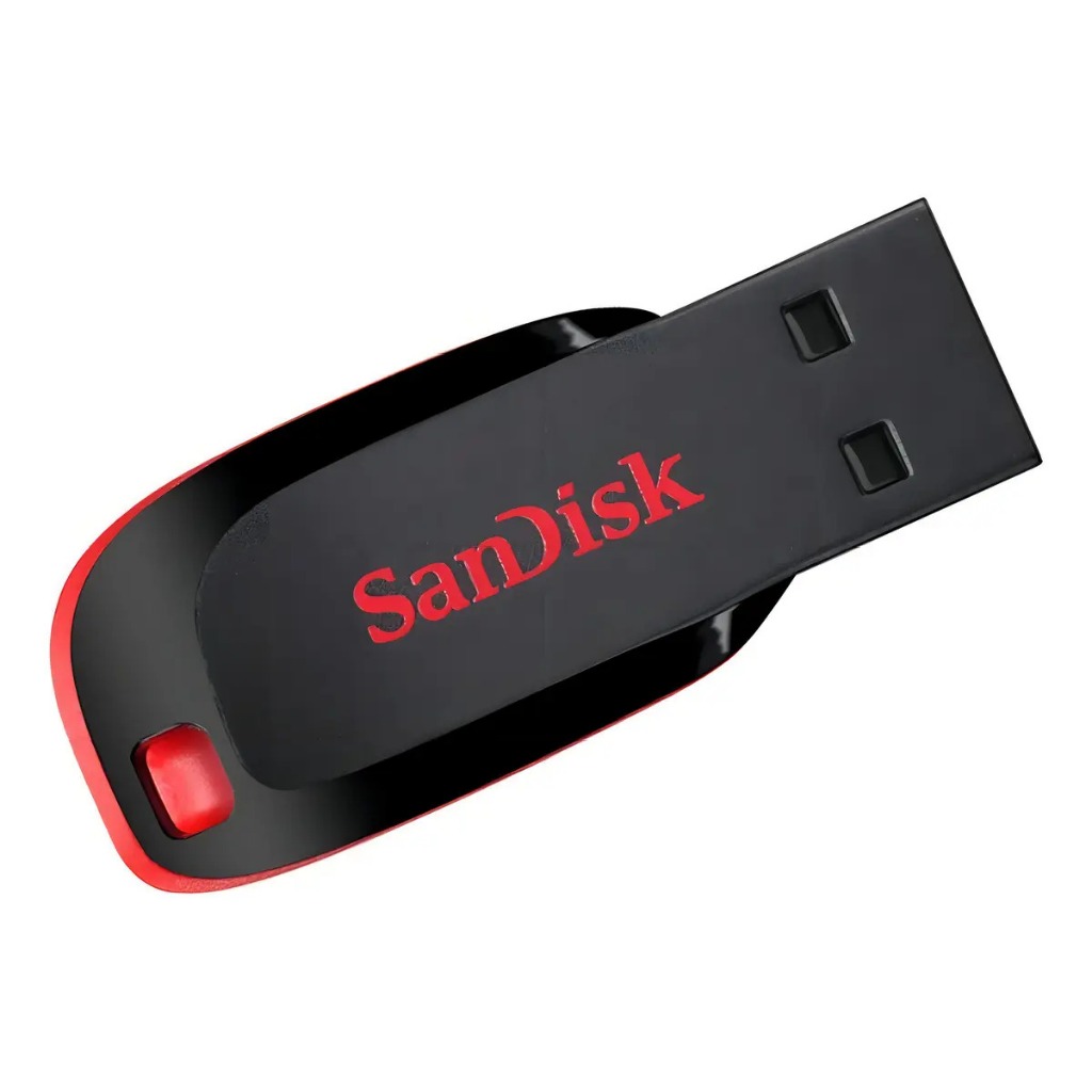 Pen Drive Vermelho Sandisk USB Original 128GB 64GB 32GB 16GB 8GB Cruzer Blade 2.0 Flash